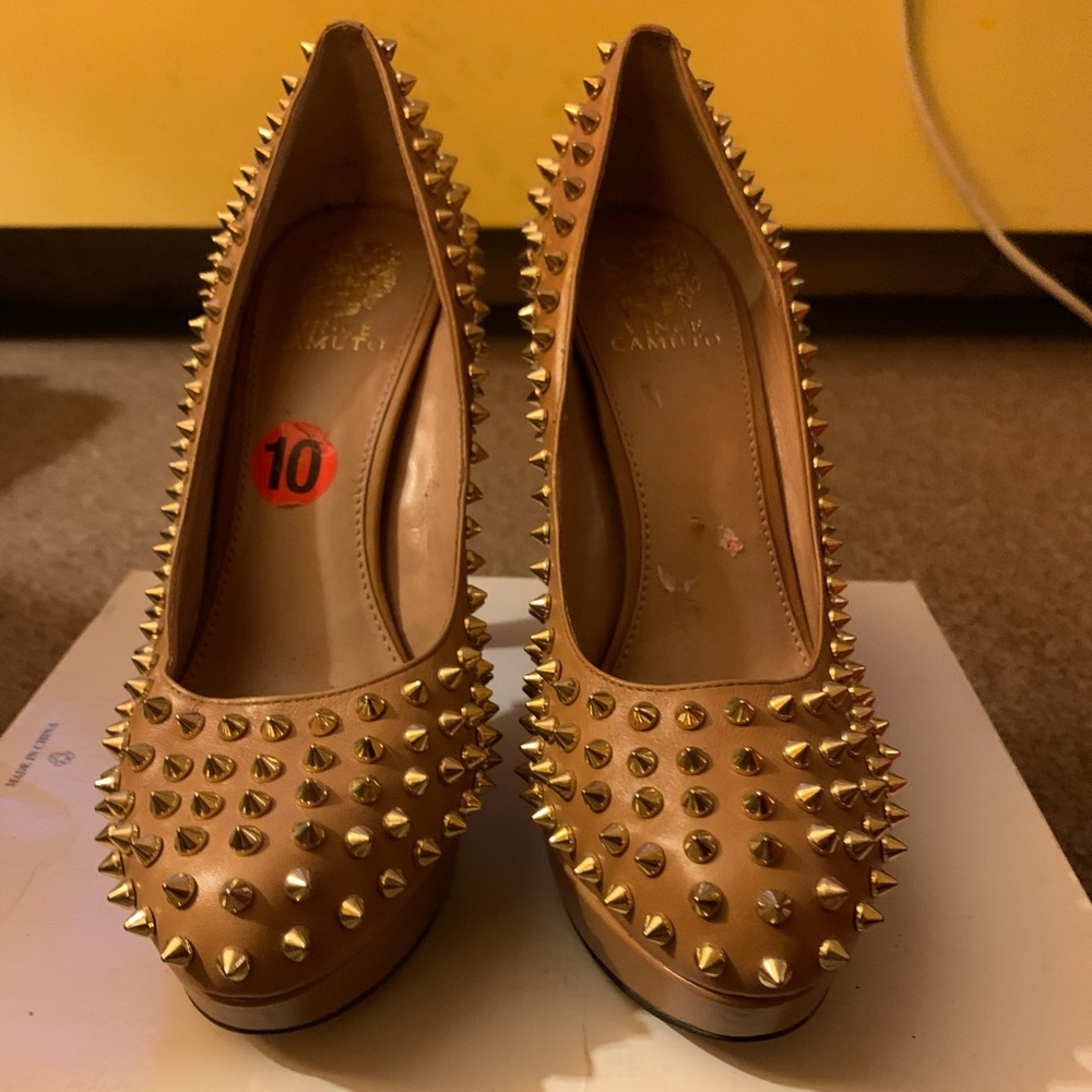 Vince Camuto Gold Spike Shoes